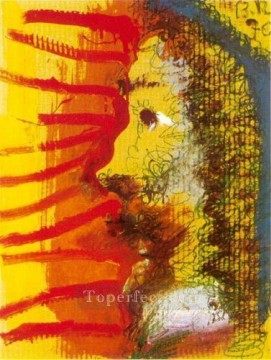 Perfil de la cabeza del hombre cubista de 1970 Pablo Picasso Pinturas al óleo